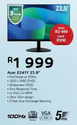 Computer Mania Acer E241Y 23.8" Monitor offer