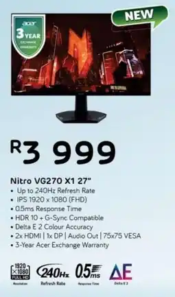 Computer Mania Acer Nitro VG270 X1 27" Monitor offer