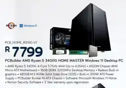 Computer Mania PCBuilder AMD Ryzen 5 3400G Home Master Windows 11 Desktop PC offer