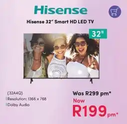 Teljoy Hisense 32" Smart HD LED TV offer