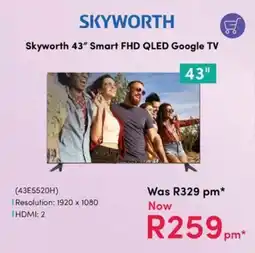 Teljoy Skyworth 43" Smart FHD QLED Google TV offer