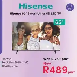 Teljoy Hisense 65" Smart Ultra HD LED TV offer