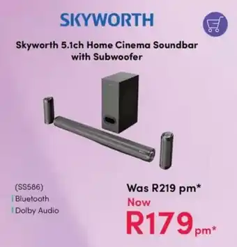 Teljoy Skyworth 5.1ch Home Cinema Soundbar with Subwoofer offer