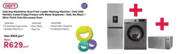 Teljoy Defy Manhattan Front Loader Washing Machine + Metallic Combi Fridge/Freezer with Water Dispenser + Finish Solo Microwave Oven offer