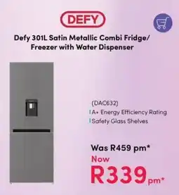 Teljoy Defy Satin Metallic Combi Fridge/ Freezer with Water Dispenser offer