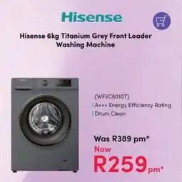 Teljoy Hisense Titanium Grey Front Loader Washing Machine offer
