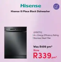 Teljoy Hisense 15 Place Black Dishwasher offer