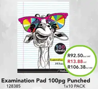 Africa Cash and Carry Examination Pad 100pg Punched 1 x 10 Pack offer