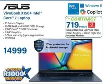 Incredible Connection Asus VivoBook X1504 Intel Core 7 Laptop offer