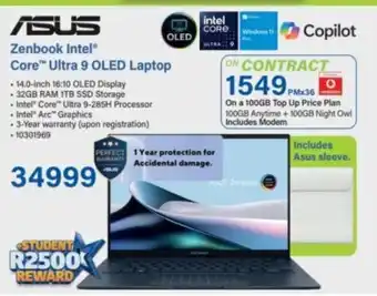 Incredible Connection Asus Zenbook Intel Core Ultra 9 OLED Laptop offer
