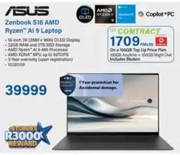Incredible Connection Asus Zenbook S16 AMD Ryzen AI 9 Laptop offer
