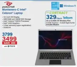 Incredible Connection Packard Bell Montenero-C Intel Celeron Laptop offer