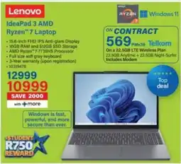 Incredible Connection Lenovo IdeaPad 3 AMD Ryzen 7 Laptop offer