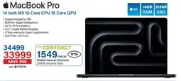 Incredible Connection MacBook Pro 14 Inch M5.10 Core CPU 10 Core GPU offer