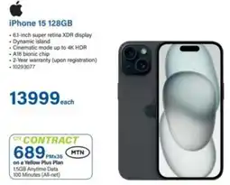 Incredible Connection iPhone 15 128GB offer