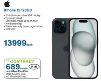 Incredible Connection iPhone 15 128GB offer