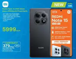 Incredible Connection Redmi Note 15 256G Black plus a 10000mAH Powerbank offer