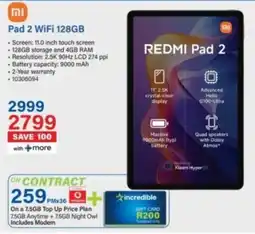 Incredible Connection Redmi Pad 2 WiFi 128GB offer