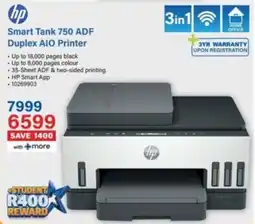 Incredible Connection Hp Smart Tank 750 ADF Duplex AIO Printer offer