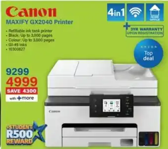 Incredible Connection Canon MAXIFY GX2040 Printer offer