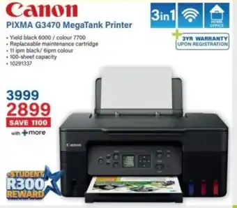 Incredible Connection Canon PIXMA G3470 MegaTank Printer offer