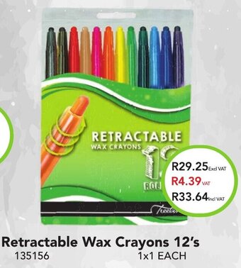 Retractable Wax Crayons 12's