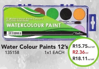 Africa Cash and Carry Water Colour Paints 12's offer