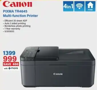 Incredible Connection Canon PIXMA TR4645 Multi-function Printer offer