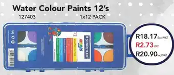 Africa Cash and Carry Water Colour Paints 12's offer