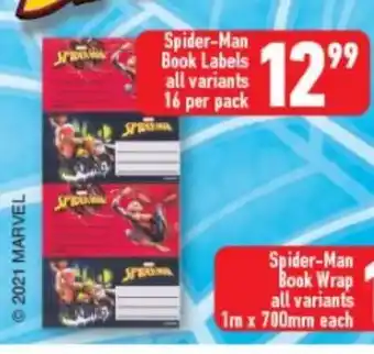 Spider-Man Book Labels All Variants 16 per pack