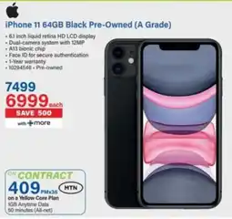 Incredible Connection iPhone 11 64GB Black Pre-Owned offer