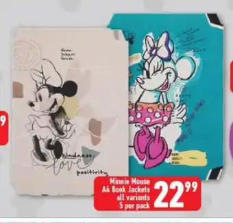 Shoprite Minnie Mouse A4 Book Jackets All Variants 5 per pack offer