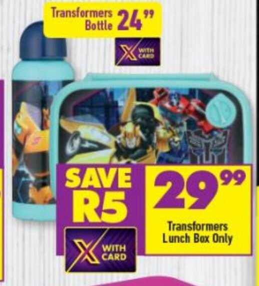 Transformers Lunch Box Only offer at Shoprite
