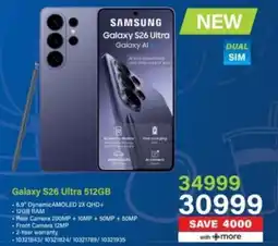 Incredible Connection Samsung Galaxy S26 Ultra 512GB offer