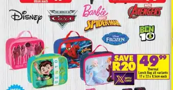 Thermal Lunch Bag All Variants 17x 22 x 8.5cm each