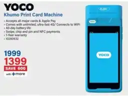 Incredible Connection Yoco Khumo Print Card Machine offer