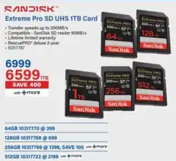 Incredible Connection SanDisk Extreme Pro SD UHS 1TB Card offer