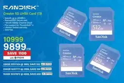 Incredible Connection SanDisk Creator SD UHSII Card 1TB offer