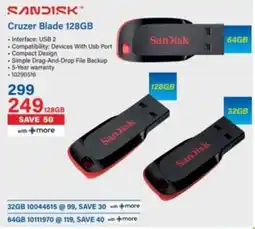Incredible Connection SanDisk Cruzer Blade 128GB offer