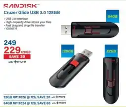 Incredible Connection SanDisk Cruzer Glide USB 3.0 128GB offer