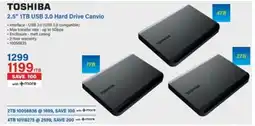 Incredible Connection Toshiba 2.5" 1TB USB 3.0 Hard Drive Canvio offer