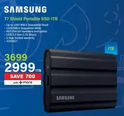 Incredible Connection Samsung T7 Shield Portable SSD 1TB offer