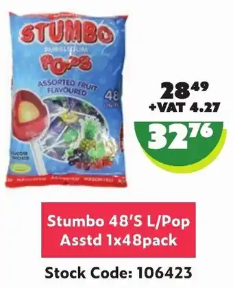 Stumbo 84's L/Pop Asstd 1 x 48 Pack