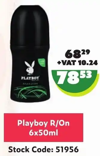 Africa Cash and Carry Playboy R/On 6 x 50ml offer