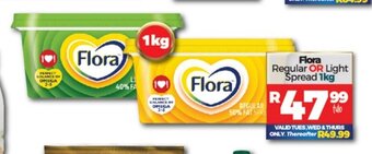 Take 'n Pay Flora Regular or Light Spread 1kg offer