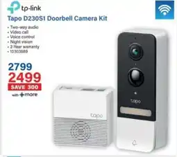 Incredible Connection Tp-link Tapo D230S1 Doorbell Camera Kit offer