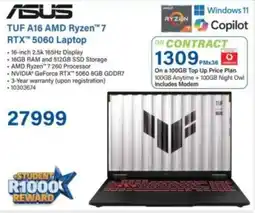 Incredible Connection ASUS TUF A16 AMD Ryzen 7 RTX 5060 Laptop offer
