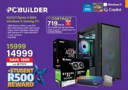 Incredible Connection PCBuilder Scout Ryzen 5 5500 Windows 11 Gaming PC offer