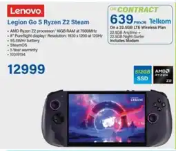 Incredible Connection Lenovo Legion Go S Ryzen Z2 Steam offer