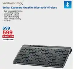 Incredible Connection Volkano X Ember Keyboard Graphite Bluetooth Wireless offer